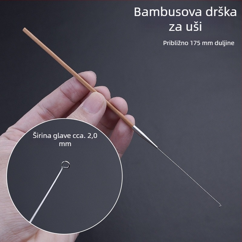 Profesionalni set alata za čišćenje uha s ultratankom žličicom za uho, žlicom za uho, kukom za cerumen te drvenim držačima