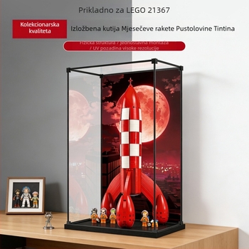 Akrilna kutija za izložbe s zaštitom od prašine za 21367 Tintin pustolovine: Mjesečeva raketa