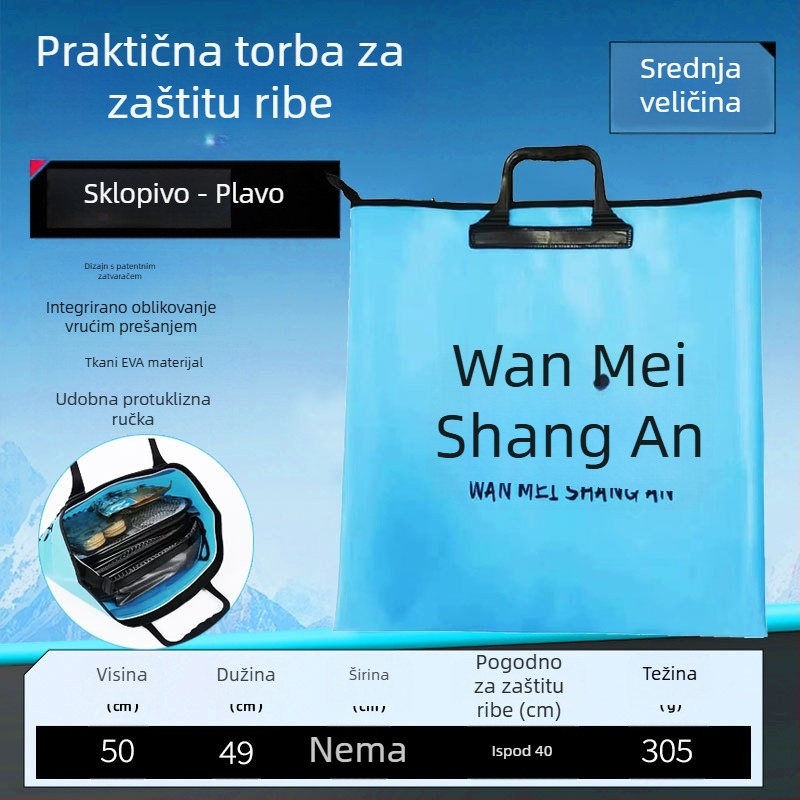 Sklopiva vodootporna torba za ribe i skladištenje ribolovne opreme