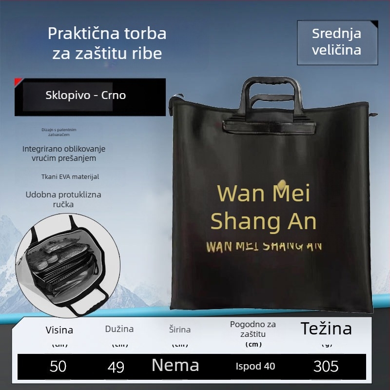 Sklopiva vodootporna torba za ribe i skladištenje ribolovne opreme