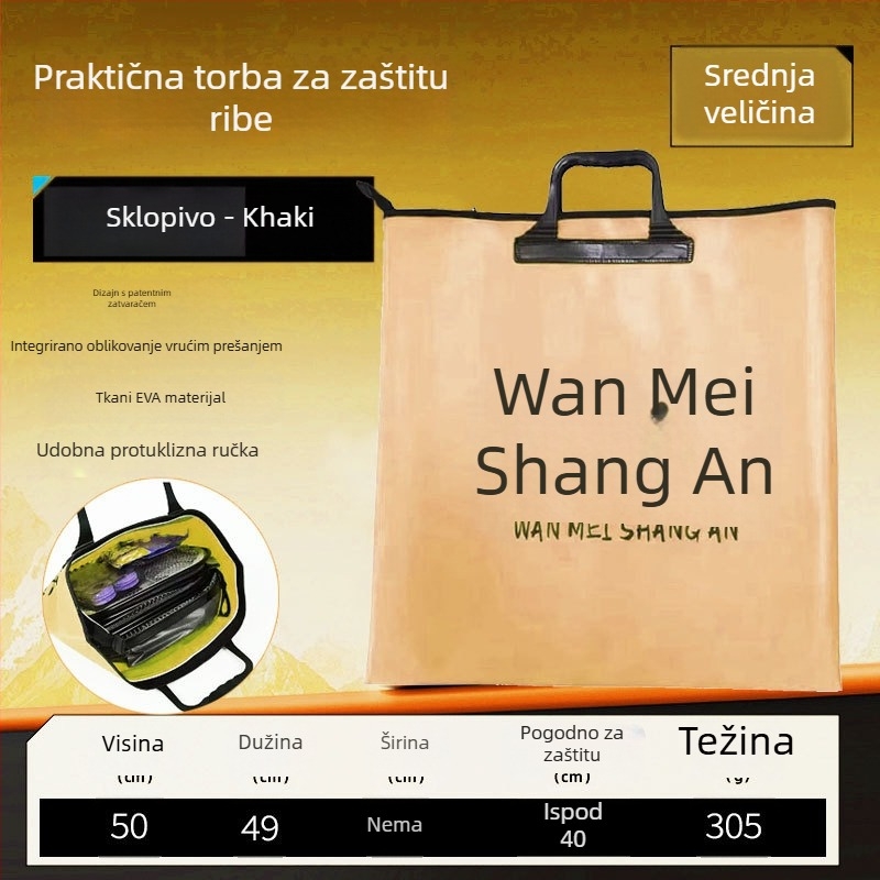 Sklopiva vodootporna torba za ribe i skladištenje ribolovne opreme