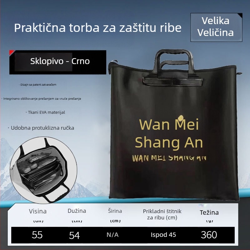 Sklopiva vodootporna torba za ribe i skladištenje ribolovne opreme