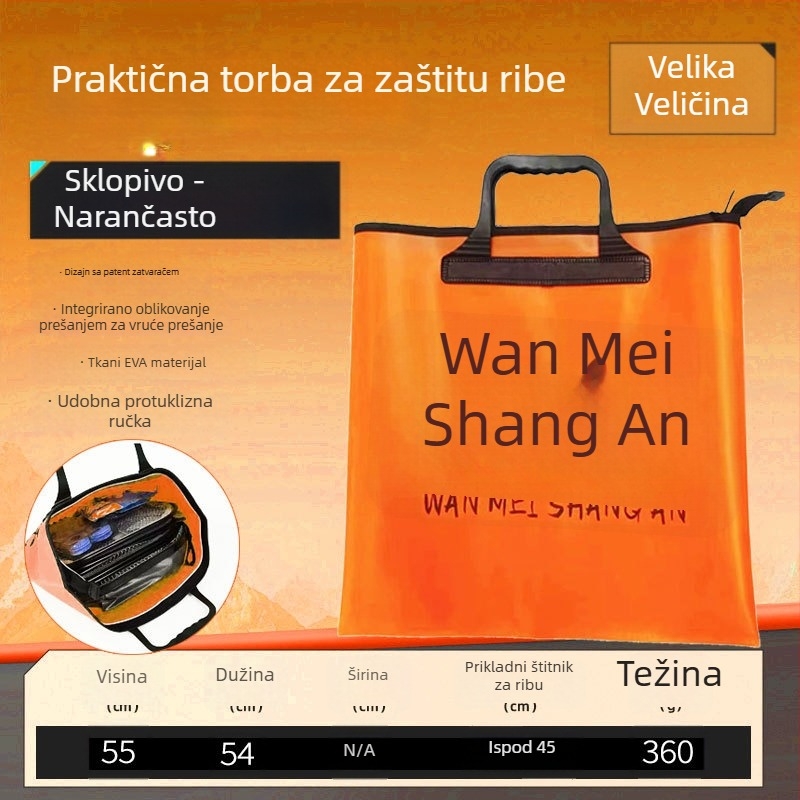 Sklopiva vodootporna torba za ribe i skladištenje ribolovne opreme
