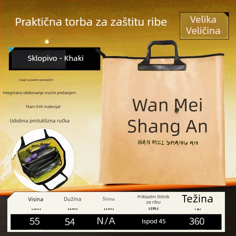 Sklopiva vodootporna torba za ribe i skladištenje ribolovne opreme