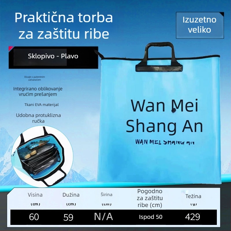Sklopiva vodootporna torba za ribe i skladištenje ribolovne opreme