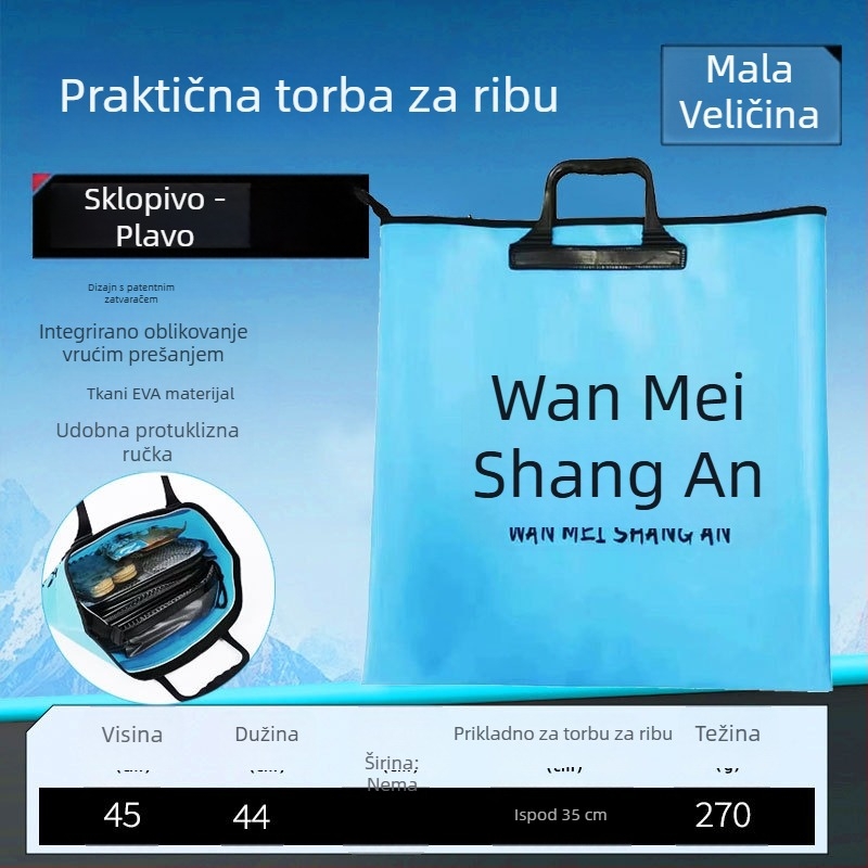 Sklopiva vodootporna torba za ribe i skladištenje ribolovne opreme