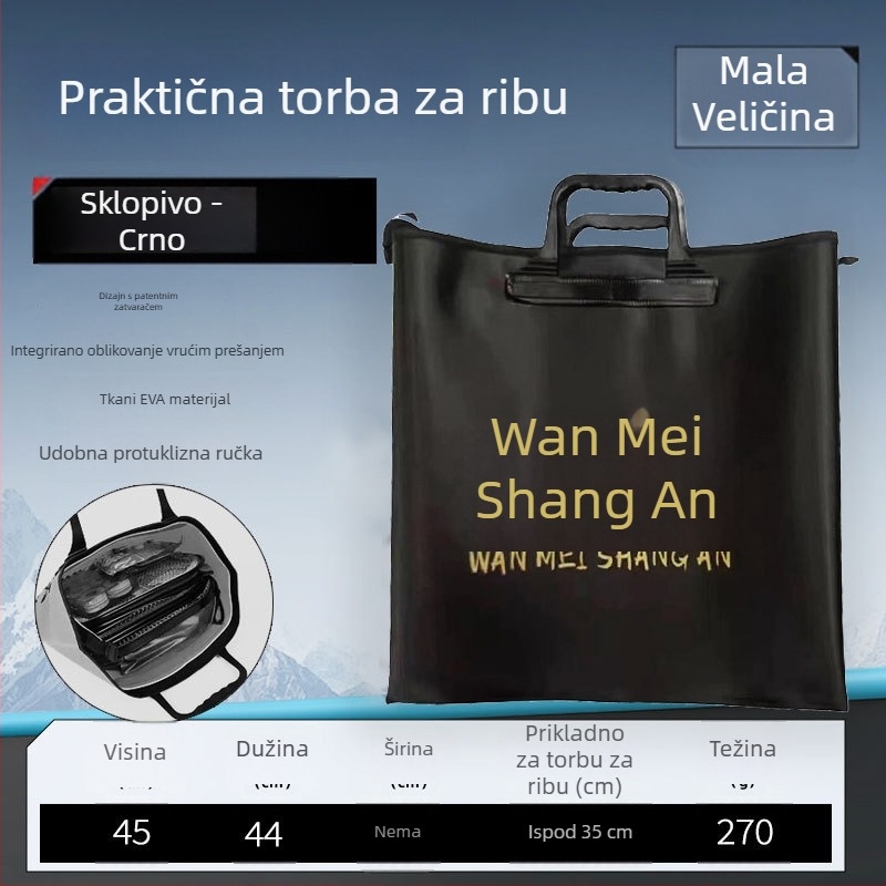 Sklopiva vodootporna torba za ribe i skladištenje ribolovne opreme