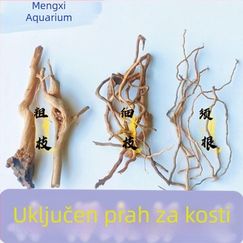 Set za ukrašavanje akvarija: korijeni rododendrona, potopljeno drvo, debeli i tanki izdanci te skelet biljaka