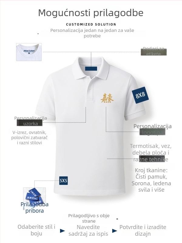 10A antibakterijski muški polo s kratkim rukavima, jednobojan, ljeto, poslovni stil