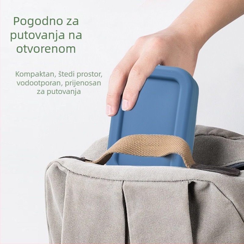 Silikonska kutija za sapun za vanjsko putovanje, multifunkcionalna prijenosna kutija za pohranu s odvodom sapuna.