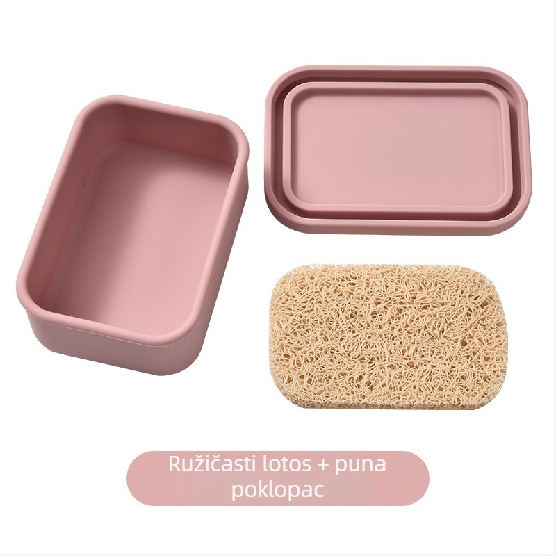Silikonska kutija za sapun za vanjsko putovanje, multifunkcionalna prijenosna kutija za pohranu s odvodom sapuna.