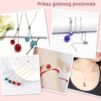 Prijenosna ogrlica-difuzor sa staklenom perlicom za eterično ulje i bočicom za parfem za ponovno punjenje