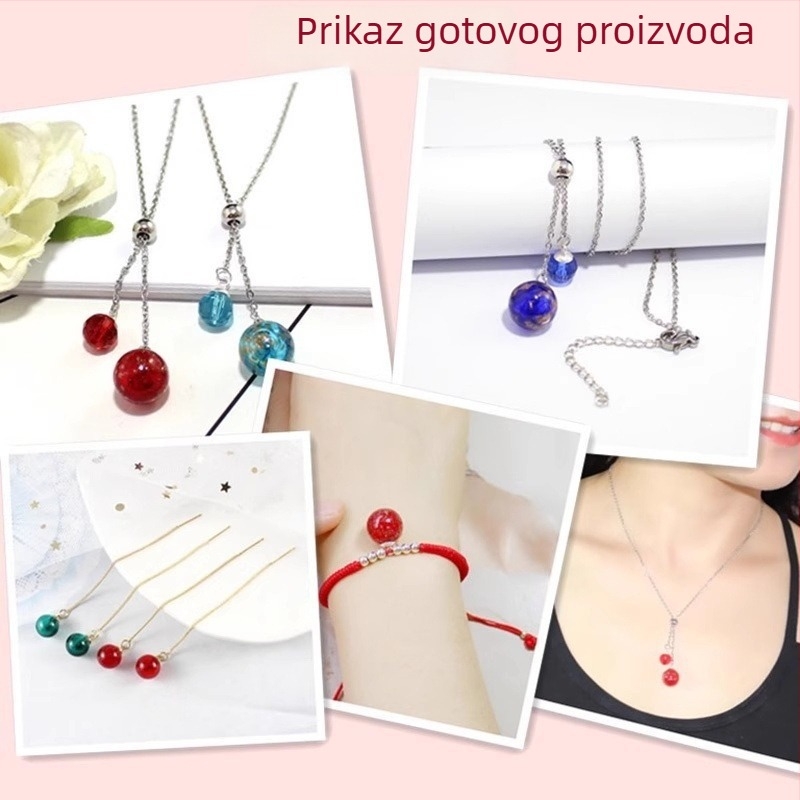 Prijenosna ogrlica-difuzor sa staklenom perlicom za eterično ulje i bočicom za parfem za ponovno punjenje