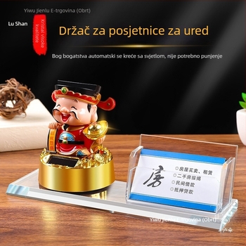 Kristalna kutija za vizitke za uredski stol, personalizirani ukras s graviranim tekstom za muškarce i žene