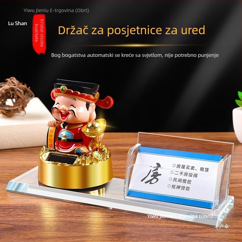 Kristalna kutija za vizitke za uredski stol, personalizirani ukras s graviranim tekstom za muškarce i žene