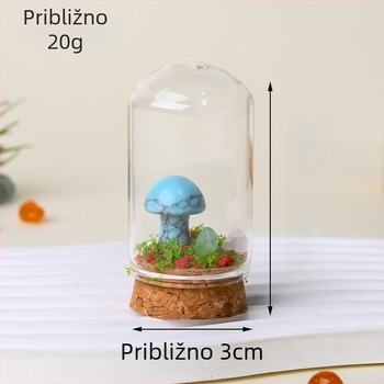 Prirodni kristalni sirovi kamen, mali gljiva ukras s mikro pejzažom i mineralni uzorak za dječju znanstvenu edukaciju i stolni ukras