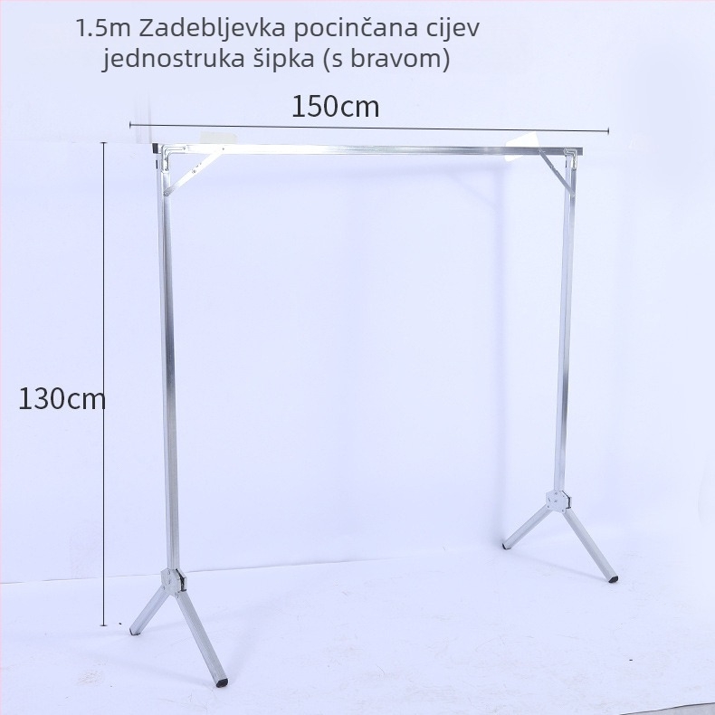 Stacionarna sušilica za rublje na podu, X-oblik, dvostruka šipka, sklopiva za unutarnju i vanjsku upotrebu.