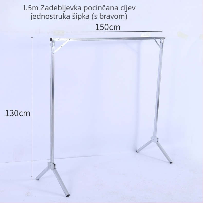 Stacionarna sušilica za rublje na podu, X-oblik, dvostruka šipka, sklopiva za unutarnju i vanjsku upotrebu.