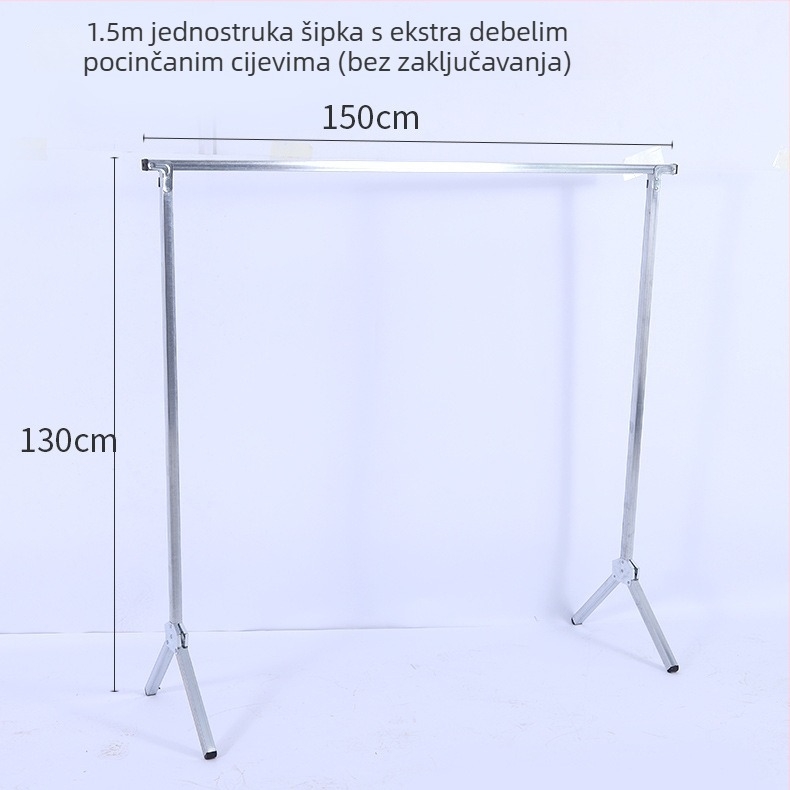 Stacionarna sušilica za rublje na podu, X-oblik, dvostruka šipka, sklopiva za unutarnju i vanjsku upotrebu.