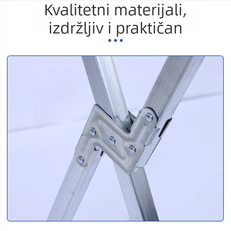 Stacionarna sušilica za rublje na podu, X-oblik, dvostruka šipka, sklopiva za unutarnju i vanjsku upotrebu.