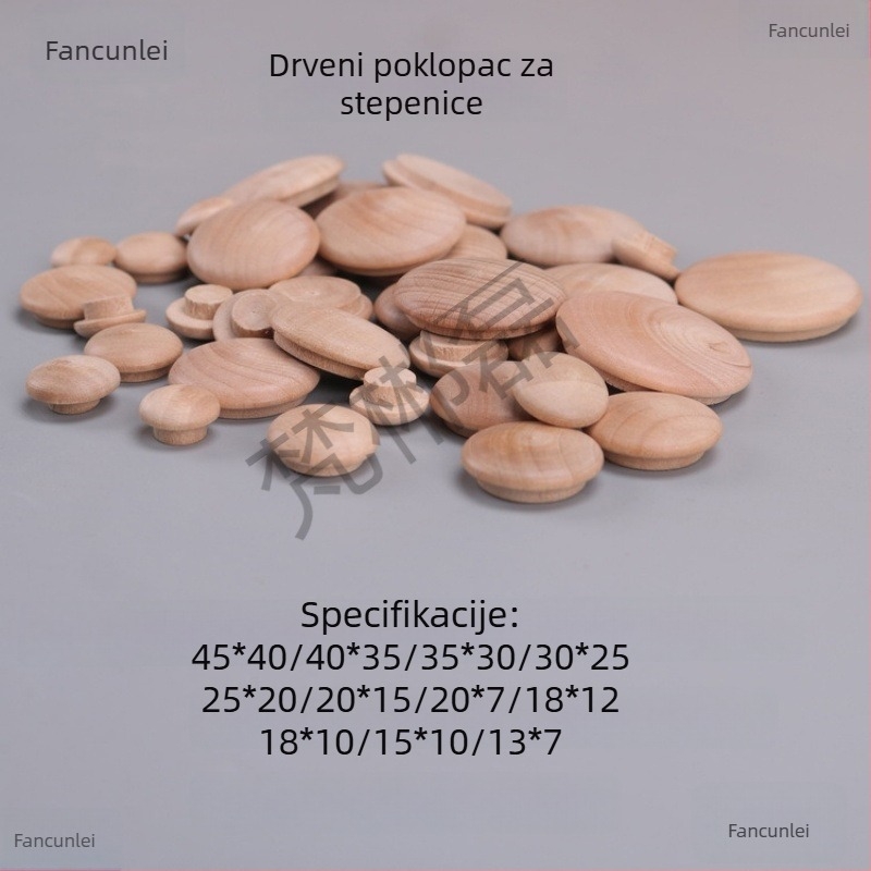 Drveni poklopac za rukohvat stepenica, 40×35 mm, dekorativni drveni poklopac, poklopac za rupe za vijke