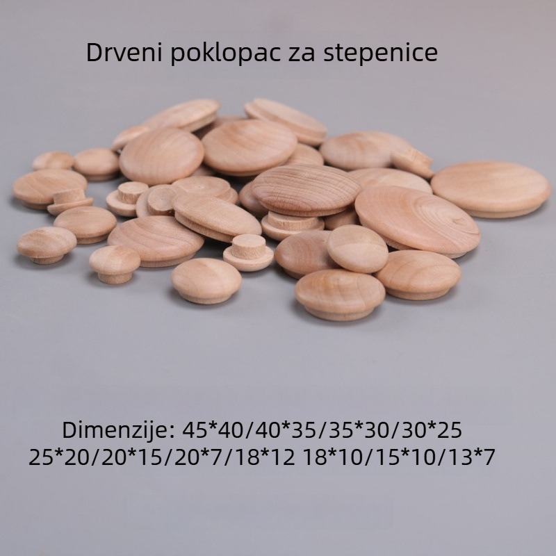 Drveni poklopac za rukohvat stepenica, 40×35 mm, dekorativni drveni poklopac, poklopac za rupe za vijke
