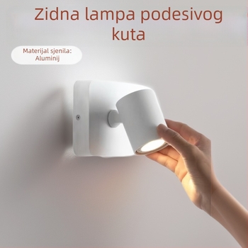 Skandinavska zidna lampica za čitanje uz krevet, minimalistički dizajn, prilagodljiv kut, LED