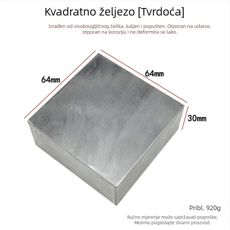 Kvadratni željezni kovadlinski blok – ploča od čelika visoke tvrdoće za DIY izradu nakita (prsteni od zlata i srebra)