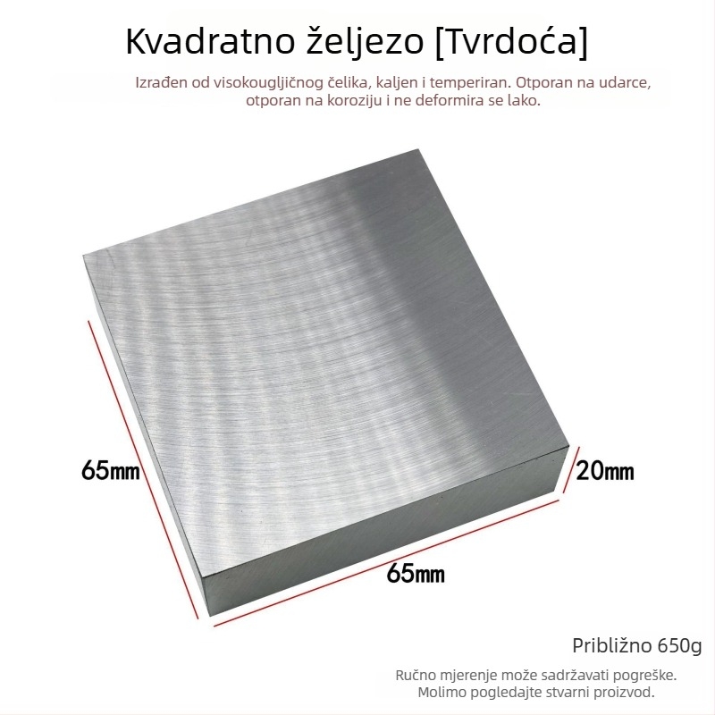 Kvadratni željezni kovadlinski blok – ploča od čelika visoke tvrdoće za DIY izradu nakita (prsteni od zlata i srebra)
