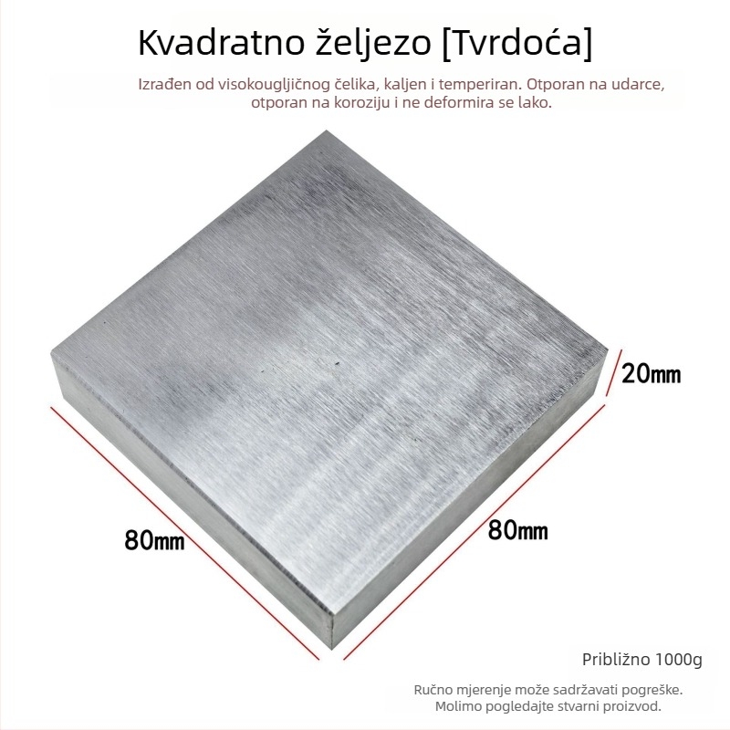 Kvadratni željezni kovadlinski blok – ploča od čelika visoke tvrdoće za DIY izradu nakita (prsteni od zlata i srebra)