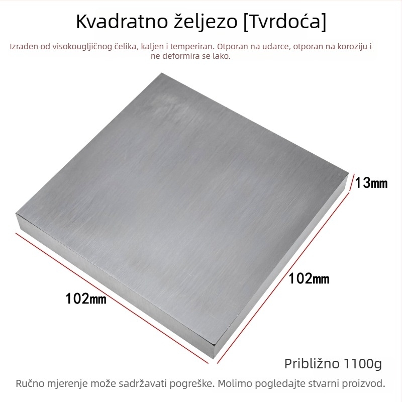 Kvadratni željezni kovadlinski blok – ploča od čelika visoke tvrdoće za DIY izradu nakita (prsteni od zlata i srebra)