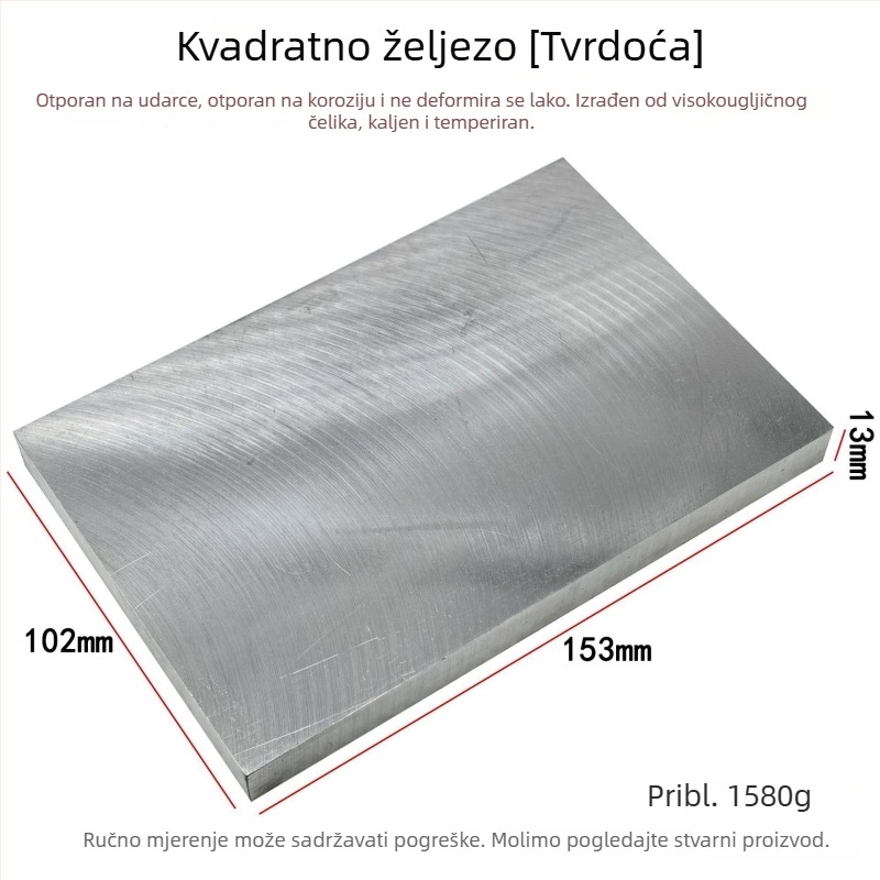 Kvadratni željezni kovadlinski blok – ploča od čelika visoke tvrdoće za DIY izradu nakita (prsteni od zlata i srebra)