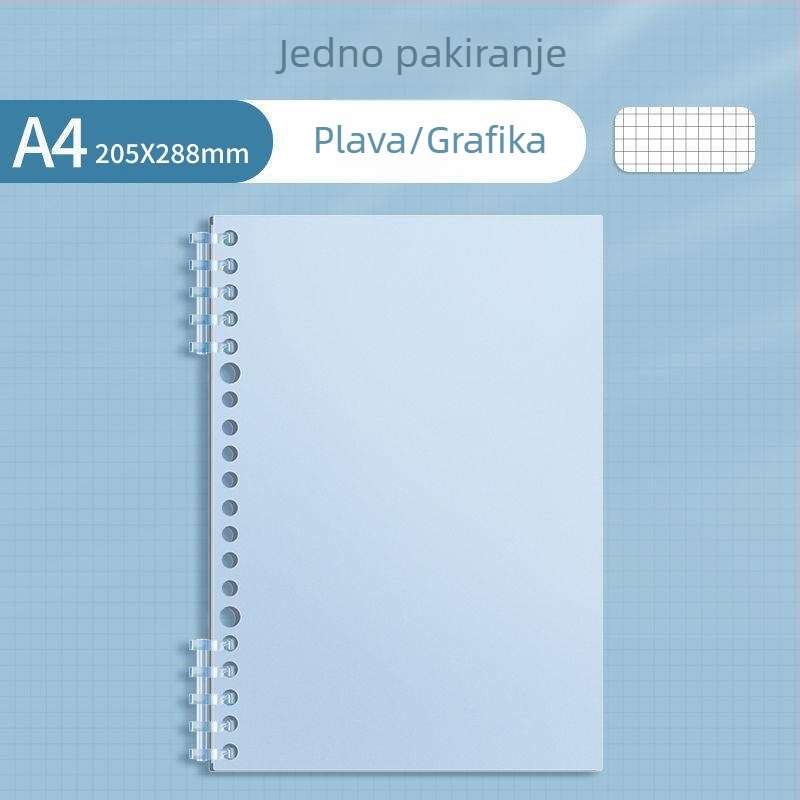 Sijin bilježnica za razvrstavanje po predmetima za učenike, A4 format s odjeljivim listovima, B5 linijske stranice, glatka PP korica