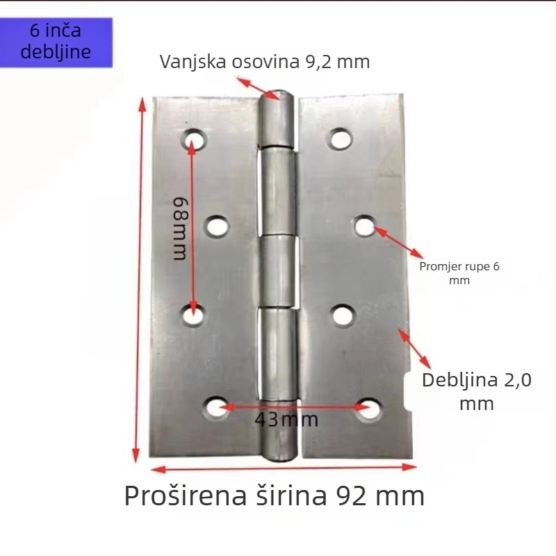 Drvene šarke za vrata s otvorima i očima, šarke za ormariće i prozore, željezne, sklopne za kućnu uporabu