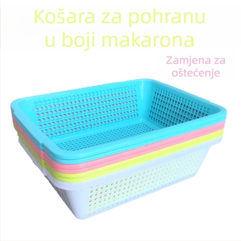 Pravokutna plastična kuhinjska korpa za pranje i cijeđenje povrća – velika i mala, plava