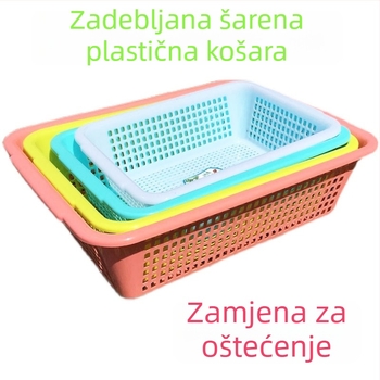Pravokutna plastična kuhinjska korpa za pranje i cijeđenje povrća – velika i mala, plava