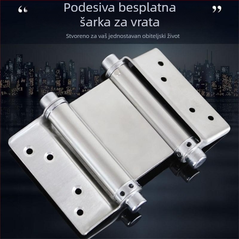 Nerđajući čelik, dvostrano otvaranje vrata, automatsko zatvaranje, sklopivi 180°, ravni list s dizajnom lotosa