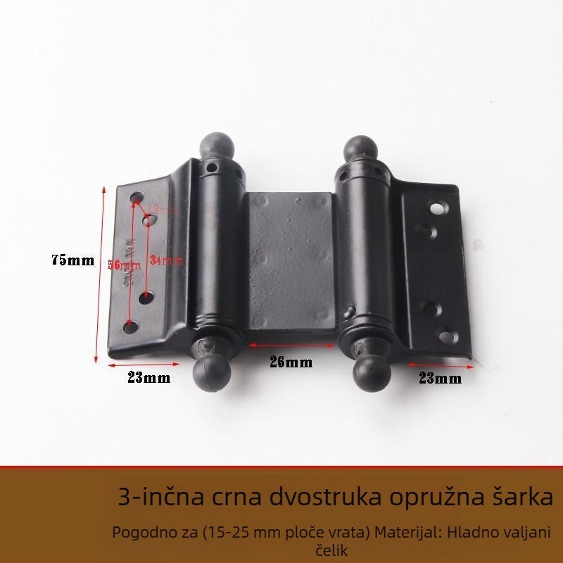 Nerđajući čelik, dvostrano otvaranje vrata, automatsko zatvaranje, sklopivi 180°, ravni list s dizajnom lotosa