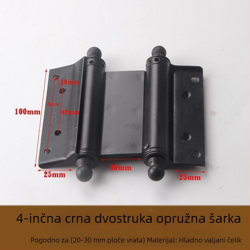 Nerđajući čelik, dvostrano otvaranje vrata, automatsko zatvaranje, sklopivi 180°, ravni list s dizajnom lotosa