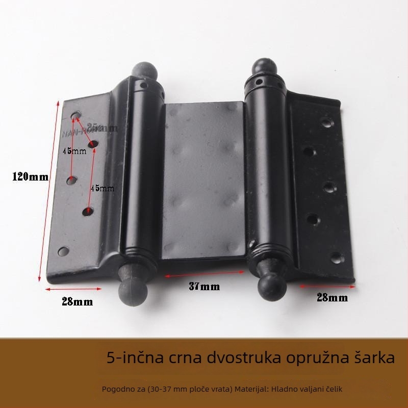 Nerđajući čelik, dvostrano otvaranje vrata, automatsko zatvaranje, sklopivi 180°, ravni list s dizajnom lotosa