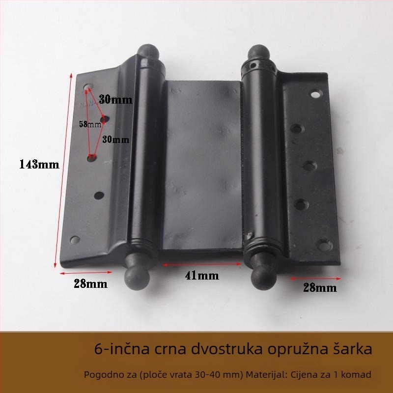 Nerđajući čelik, dvostrano otvaranje vrata, automatsko zatvaranje, sklopivi 180°, ravni list s dizajnom lotosa