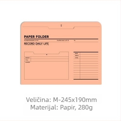 Iplaybox retro papirnati uredski folder, A4 format, s pretincem za bilješke i omotnicama za potvrde