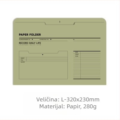 Iplaybox retro papirnati uredski folder, A4 format, s pretincem za bilješke i omotnicama za potvrde