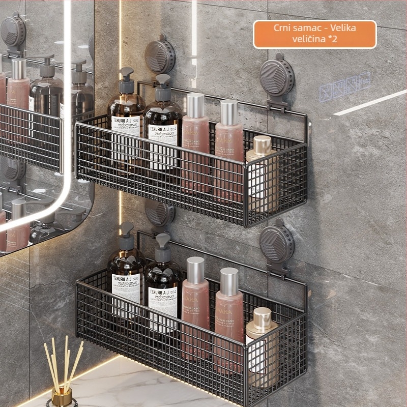 Zidni organizator za kupaonicu s usisnom čašom – organizator kozmetike i ručnika