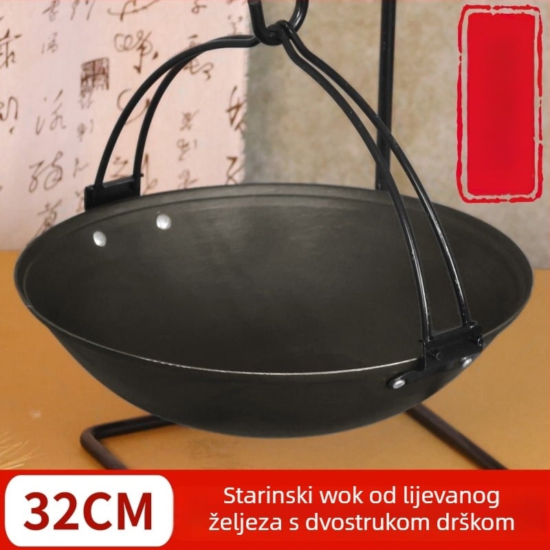 Retro lonac od lijevanog željeza s visećim držačem za vrući lonac