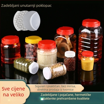 Prozirno debela plastična boca za med s poklopcem, zapečaćeni spremnik do 300 ml