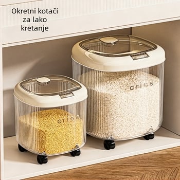 Kontejner za rižu s preklopnim poklopcem, otporan na insekte i vlagu, velika kapaciteta, za brašno i žitarice u kuhinji