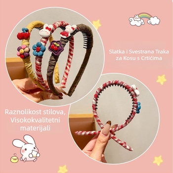 Dječji protuklizni pojas za kosu s Hello Kitty motivom, crtani stil