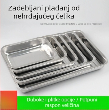 Tava od nehrđajućeg čelika, kvadratnog ili pravokutnog oblika, za roštilj, kuhanje na pari i pečenje; pogodna za posluživanje ribe i knedli.