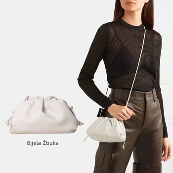 Ženska torba s dizajnom oblaka, francuski stil, plisirana dumpling torba, mekana PU koža, srednje veličine, clutch/ramena torba